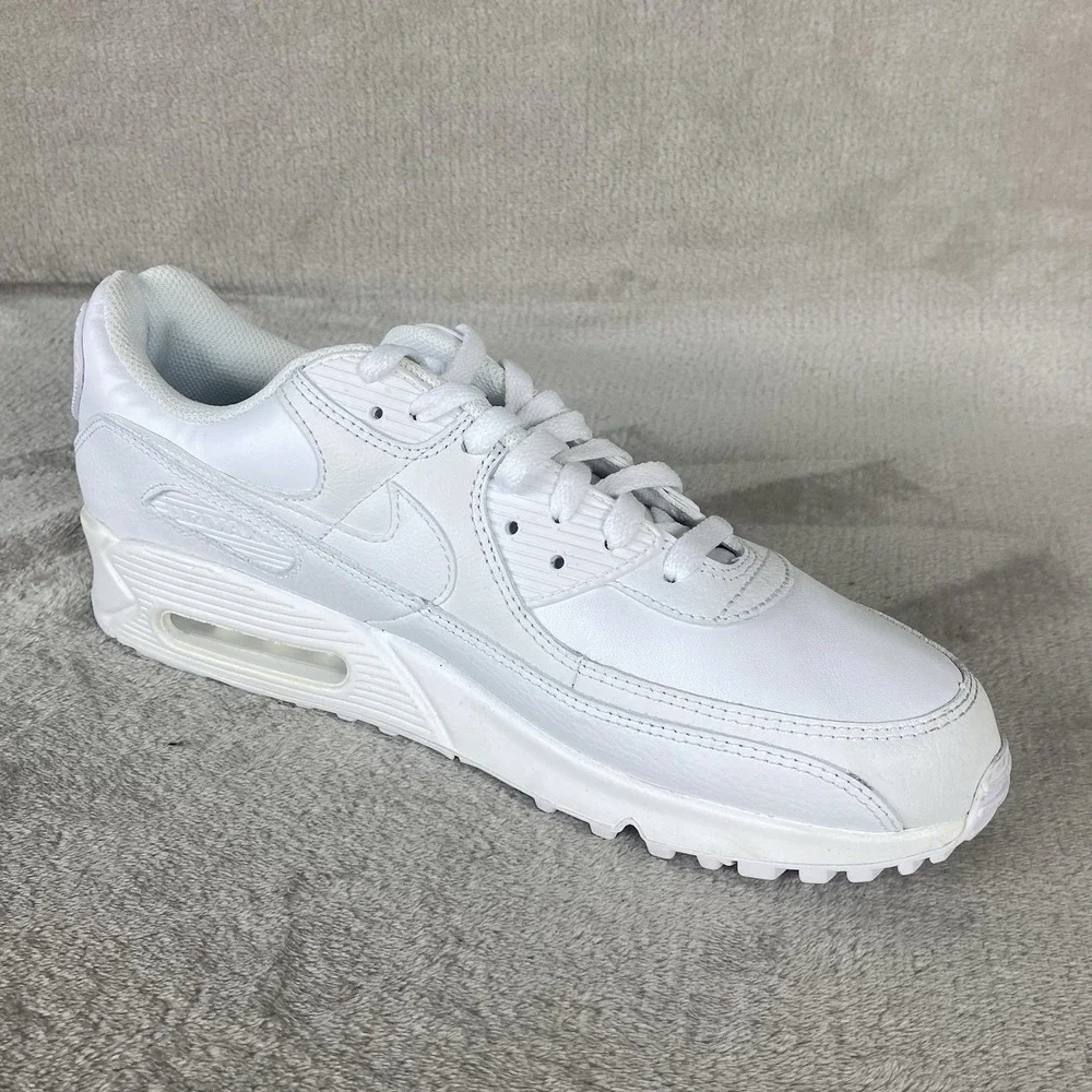 Nike Air Max 90 Shoes Mens Size 13 White Leather Running Sneakers CZ5594-100 NEW